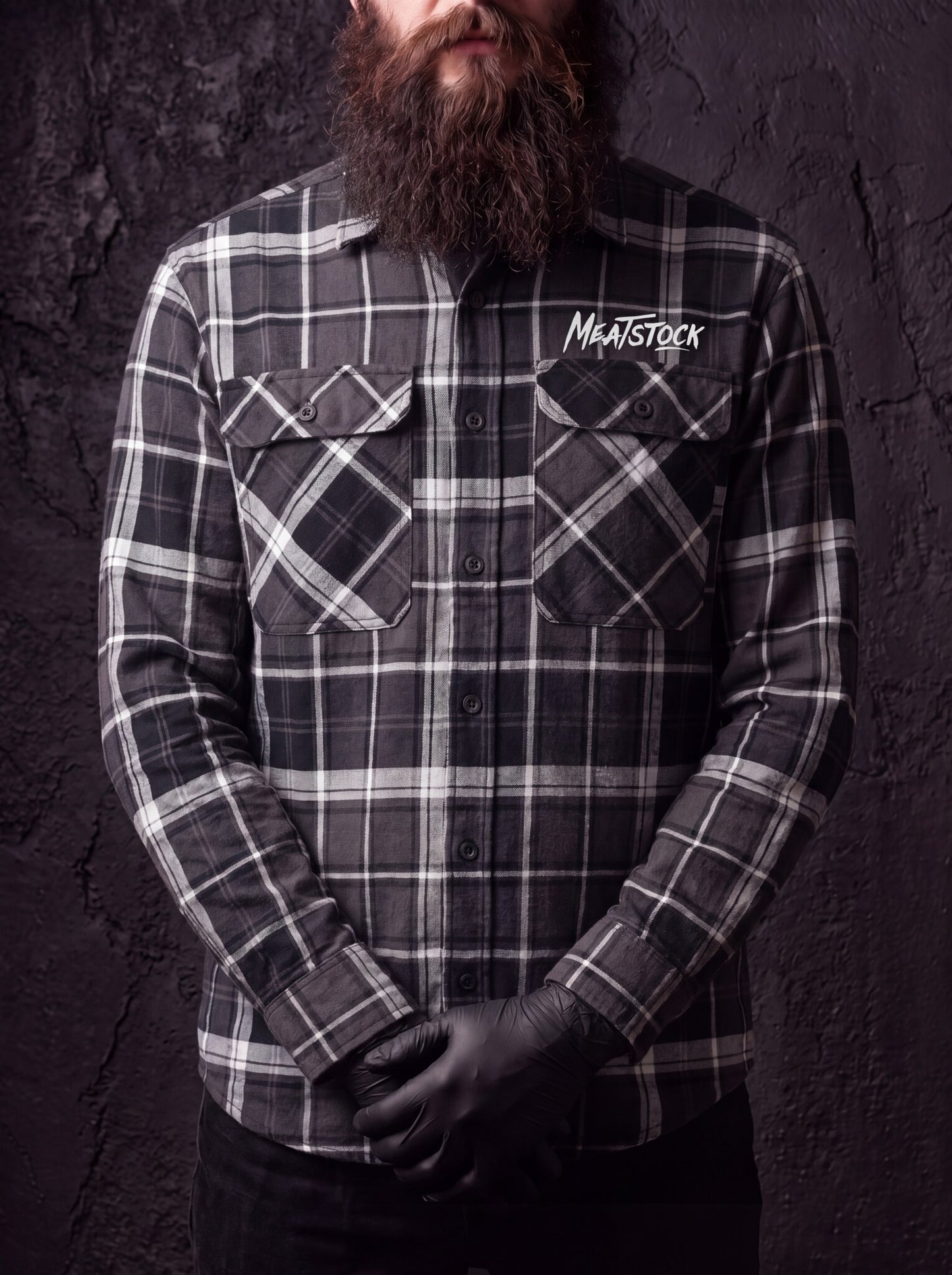 Hard Yakka Flannel Shirt - Charcoal detail